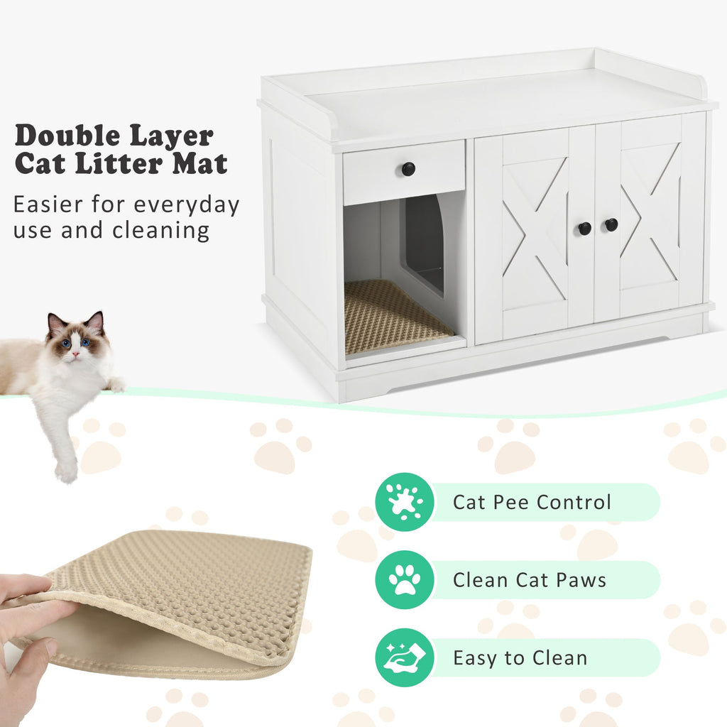 Cat Litter Box Enclosure, Litter Box Furniture Hidden with Cat Litter